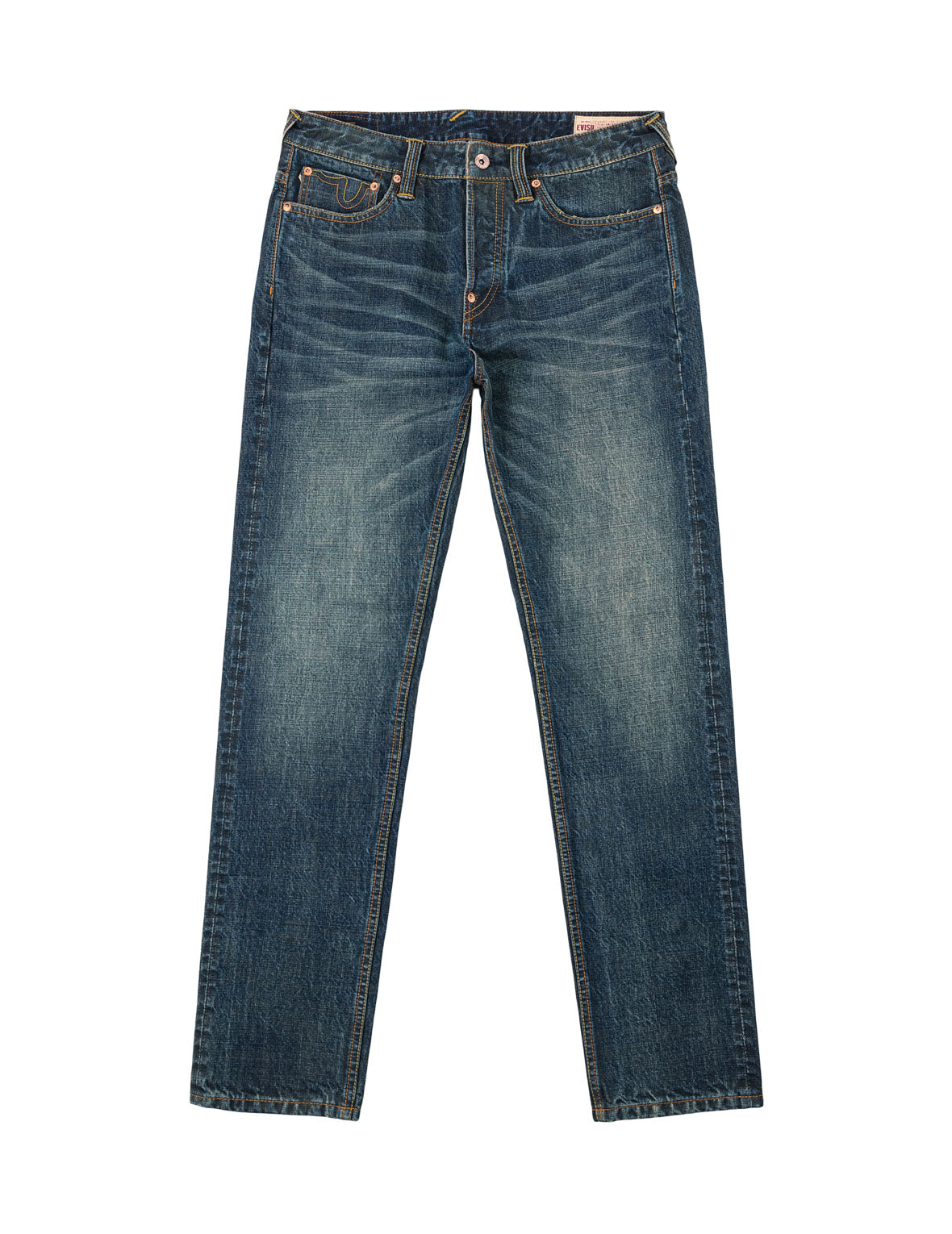 Asymmetric Seagull Embroidered Pocket Selvedge Jeans #2017